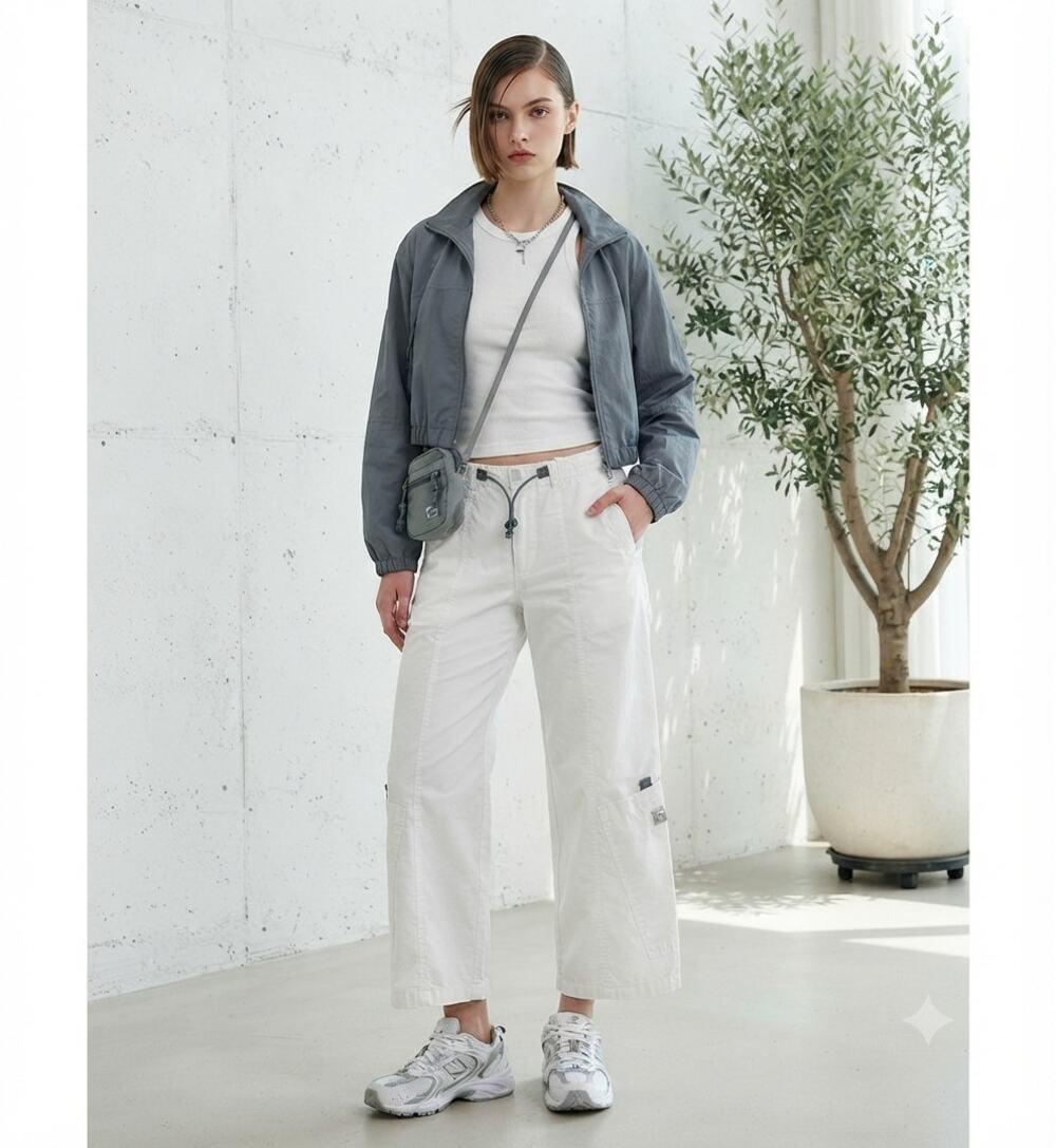 Marithe + Francois Girbaud Y2K Techwear Utility Cargo Pants White Avant-Garde 8